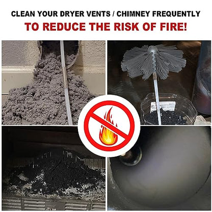 Particle Furnace Cleaning Brush, 4"/6" Brush,Chimney Brush,Dryer Vent Cleaner Kit,Flexible Rods (15PcsRods+1Pcs 4"+1Pcs 6" Brush) - color: 15pcs 16.1" Rods+1pcs 4"+1pcs 6" Brush
