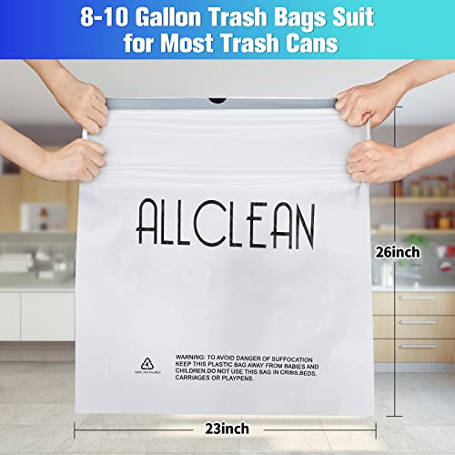 Trash Bags 10 Gallon Medium Kitchen Drawstring Bathroom Garbage Bags, Fit 8-10 Gal Bins,Extra Strong&Leak-Proof,Unscented&Recyclable Trash Can Liners for Bathroom Home Office Garden Lawn - style: 8-10 Gallon-White