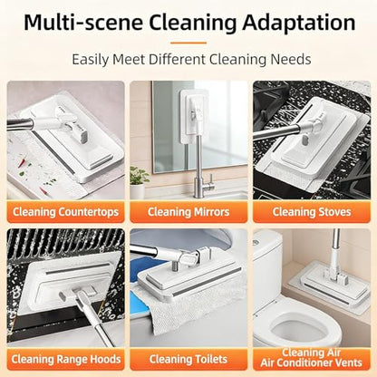 Zero Touch Mini Mop - Clip Style Wet Dry Floor Cleaner, Hand Free Cleaning Device, Lightweight Maintenance Tool | Room Hardwood Tile Laminate for Room Hardwood Tile Laminate - color: 95cm