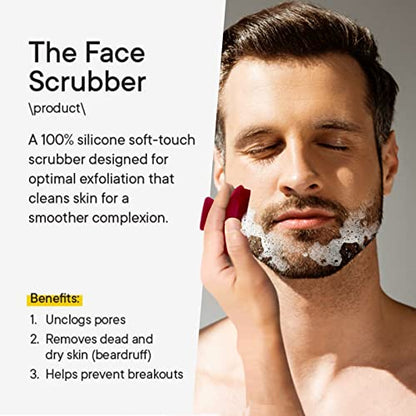 Silicone Face Scrubber for Men Facial Cleansing Brush Silicone Face Wash Brush Manual Waterproof Cleansing Skin Care Face Brushes for Cleansing and Exfoliating (red) - color: Red