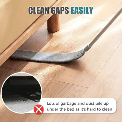 Retractable Gap Dust Cleaner with Microfiber Cloths,Extendable Long Handle Washable Bendable Duster Brush for Cleaning Under Appliances Furniture Couch Fridge - color: Blue, size: 3 Cloth