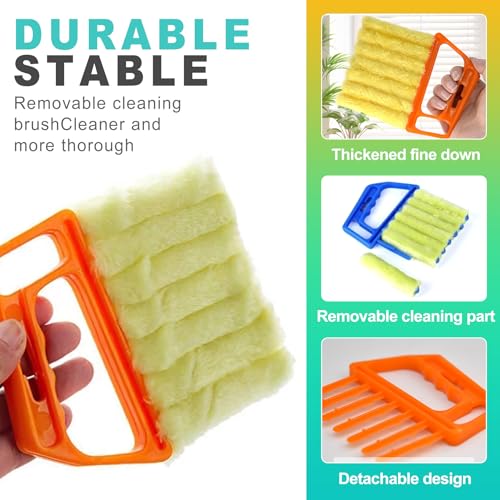 4 Pack Blind Cleaner Duster Tool, 7-Finger Window Blind Cleaner for Wood & Vinyl Blinds, Mini Blinds Cleaner Tool