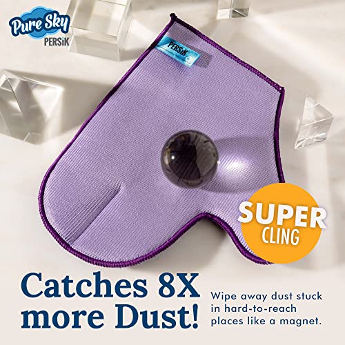 persik Pure-Sky Microfiber Glass Cleaning Glove - Just Add Water, No Detergents - Streak-Free Window Cleaner for Windows, Mirrors, Shower Doors & Car Glass - style: Window and Glass Glove