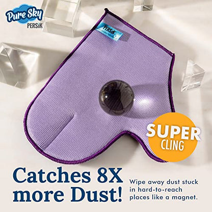 persik Pure-Sky Microfiber Glass Cleaning Glove - Just Add Water, No Detergents - Streak-Free Window Cleaner for Windows, Mirrors, Shower Doors & Car Glass - style: Window and Glass Glove