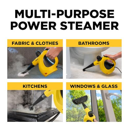 Wagner 2460111 505e Handheld Steam Cleaner, Multi-purpose Steamer, 11 Attachments, Chemical-Free Cleaning, Pet and Kid Safe