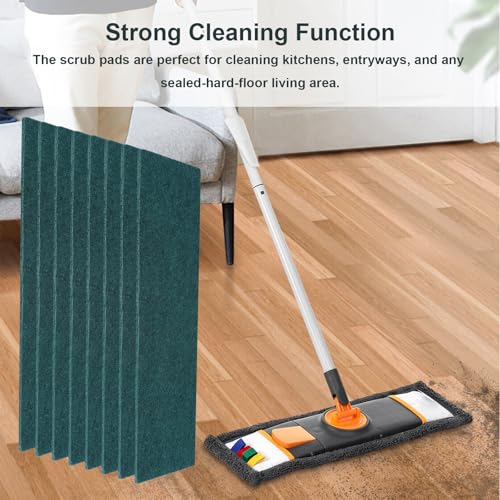 18in Reusable Scrub Mop Pads: 8 Pack Washable and Scrubbing Replacement Pads Compatible with Bona, Rubbermaid and Libman Microfiber Mops