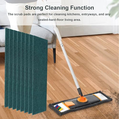 18in Reusable Scrub Mop Pads: 8 Pack Washable and Scrubbing Replacement Pads Compatible with Bona, Rubbermaid and Libman Microfiber Mops