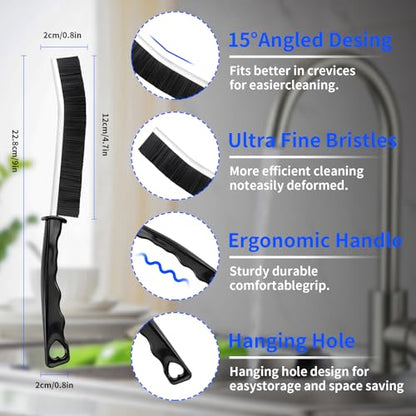 4 PCS Cleaning Brush Hard Bristle Cleaning Brush Small Cleaning Brush Crevice Cleaning Tool Grout Brush Bathroom Cleaning Brush Set for Tight Spaces Corners Kitchen Windows Shower Toilet Faucets Floor