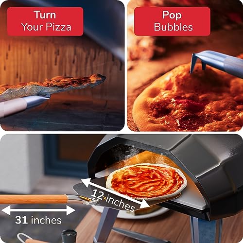 Senwosa Premium Pizza Oven Accessories Kit - 6-Piece Set for Home Pizza Making: Includes Pizza Peel, Oven Brush, Bubble Popper Turner, Rocker Cutter, Dough Roller & Scraper - size: Set of 6
