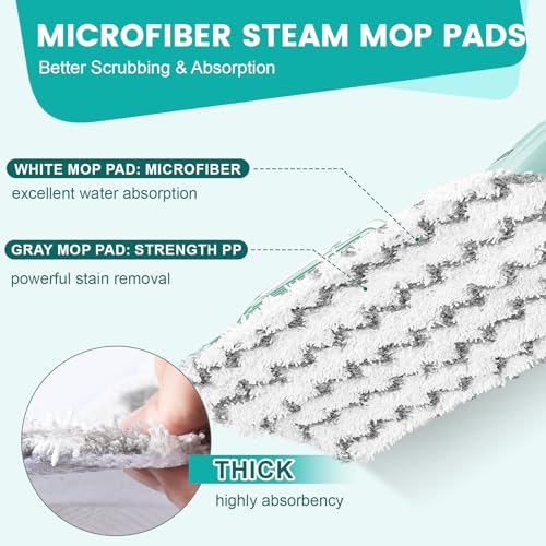14 Pack Steam Mop Replacement Pads Compatible with Shark Steam Mops S1000/S1000A/S1000C/S1000WM/S1001C, Floor Steamer Pads Washable, Reusable Microfiber Cleaner Pads - size: 14 Pack