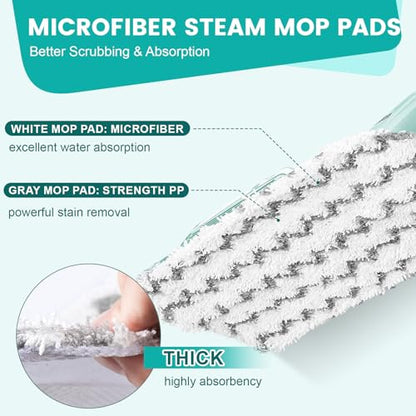 14 Pack Steam Mop Replacement Pads Compatible with Shark Steam Mops S1000/S1000A/S1000C/S1000WM/S1001C, Floor Steamer Pads Washable, Reusable Microfiber Cleaner Pads - size: 14 Pack