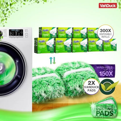 VanDuck Floor Duster Refill Compatible with Swiffer Sweeper (2 Pack) - Microfiber Pet Heavy Duty Dry Cloth Refills - Reusable Mop Pad - color: Dry Duster, size: 2 Count (Pack of 1)