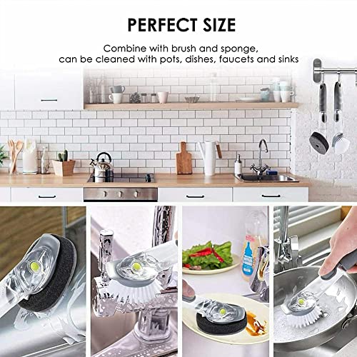 Magik 1~2Pc Kitchen Automatic Liquid Soap Dispensing Dish Brush Washing Bowl Sponge (1 Pack)