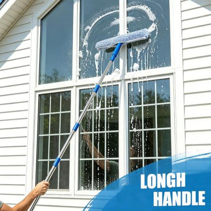 68" Squeegee for Window Cleaning | Window Squeegee with Extension Pole, For Outdoor High Windows, Shower Glass Door, Car Windshield