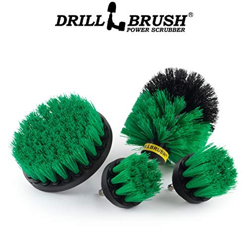 Crock Pot Scrubber - Cast Iron Skillet - Cleaning Supplies - Drill Brush Kitchen Cleaning Kit - Cutting Board, Stove, Sink, Counter-Top, Baseboard, Trash Can, Tile and Flooring - Grout Cleaner - color: Green