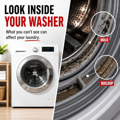 Washing Machine Cleaner Tablets - Penetrating Deep Clean Washer Cleaner Tablets For Front Loader And Top Load HE - Active Formula Tub Descaler Deodorizer - style: Washing Machine Cleaner