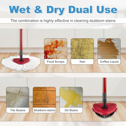 Mop Heads Replacements for Ocedar, Mop Replace Head for O Cedar, Mop Heads for O Cedar, Mop Replace Head for Cedar, Mop Heads for O Cedar Spin Mop Include 2 Pack Mop Refills & 2 Pack Scrubber Mop Head - size: for Ocedar 1 Tank