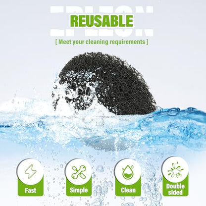 4 Inch Drill Brush Scrub Pads Cleaning Kit, 5X Faster Cleaning, Reusable Double Sided Scrub Pad for Bathroom Shower Tub Tile Grout Kitchen Toilet Hard Surfaces, 9 Pack(Black) - color: Black