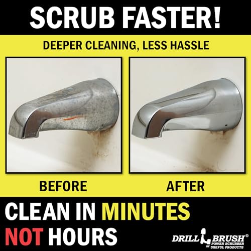 Drillbrush Wheel Cleaning Auto Scrubber Brush - Powerful Drill Attachment for Cleaning Crevices/Gaps - Automotive Detailing Carpet Scrubber Brush for Boats, Cars, Trucks - Tile Grout Cleaner Tool - color: White, Green, Blue, Red