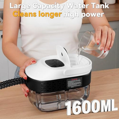2500W Portable Handheld Steam Cleaner, 54oz Large Water Tank, 3-Level Adjustable Handle, 15s Fast Heating Steam Steamer with 20 Pcs Accessories, Plug-and-Play Design for Home Kitchen Car Cleaning