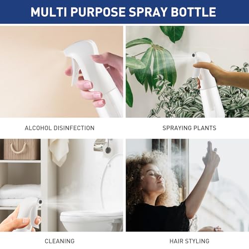 TANSHINE Continuous Spray Bottle for Hair,Ultra Fine Mist Water Hair Spray Bottles,Mister Spray Bottle,Refillable Plastic Sprayer for Hairstyling, Cleaning,Alcohol, Plants, Salons,6.8oz/200ml,Clear - color: Clear