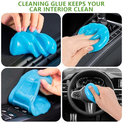 SenseYo 2 Pack Car Cleaning Gel Slime Clean Putty Dust Remover Car Interior Cleaner Kit Supplies Accessories Auto Detailing Tools for Air Vents Consoles Cup Holders Keyboards Notebook Camera