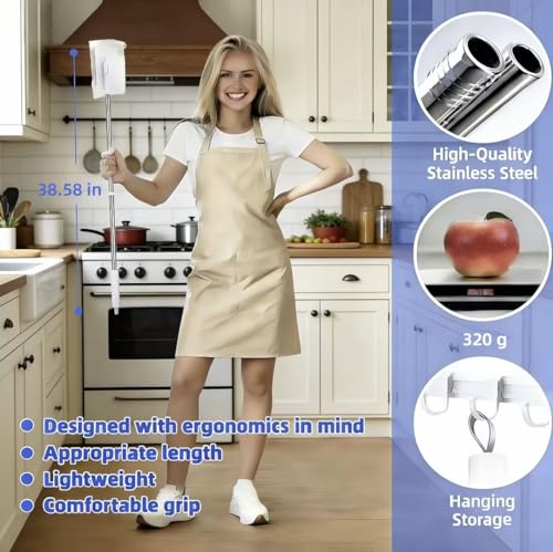 Press Grip Mini Mop for Tight Spaces – 39in Compact Handle, One-Click Zero-Touch Cloth Change Flat Map, Compatible with Tissues/Wipes/Old Cloths/Disposable Pads, Wet/Dry Cleaning (10 Reusable Cloths) - size: 39in Short Handle Mini Mop with 10 Reusable Clo