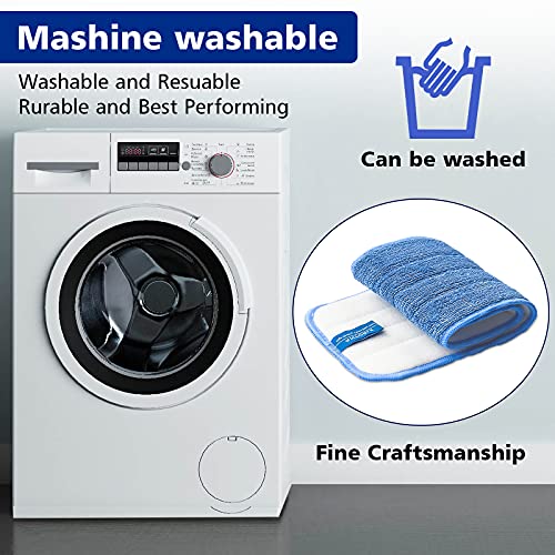 Replacement Washable Microfiber Absorbing Mop Head - Compatible with E-Cloth Deep Clean Mop Head, Wet & Dry Cleaning Cloth Refills for All Hard-Floor (Blue) 6Pack