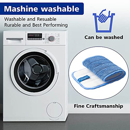 Replacement Washable Microfiber Absorbing Mop Head - Compatible with E-Cloth Deep Clean Mop Head, Wet & Dry Cleaning Cloth Refills for All Hard-Floor (Blue) 6Pack