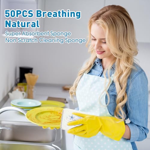 Maxdot 50 Counts Compressed Cellulose Sponges Bulk Sea Animals Style Natural Kitchen Compostable Non Scratch Dish Sponges for Washing Dishes, Cleaning Countertop Sink, Kids DIY - style: Sea Animals Style