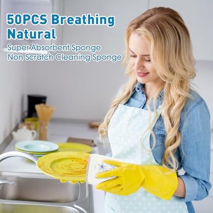Maxdot 50 Counts Compressed Cellulose Sponges Bulk Sea Animals Style Natural Kitchen Compostable Non Scratch Dish Sponges for Washing Dishes, Cleaning Countertop Sink, Kids DIY - style: Sea Animals Style
