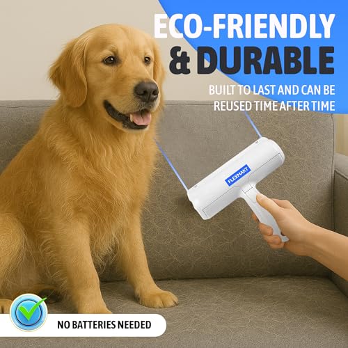 Pet Hair Remover Roller, Reusable, Trapping Compartment - Self-Cleaning Lint Roller for Dog & Cat Fur - Portable, Multi-Surface Tool for Couch, Carpet, Furniture, Clothing & Car Seats.