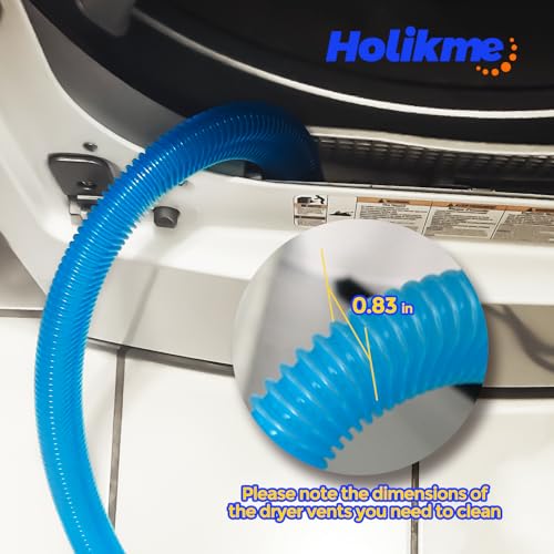 Holikme Dryer Vent Cleaner Kit Dryer Lint Vacuum Attachment Brush, Lint Remover, Dryer Vent Vacuum Hose Replacement Parts,Duct Cleaning,Blue - color: Blue