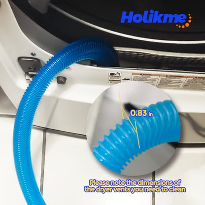 Holikme Dryer Vent Cleaner Kit Dryer Lint Vacuum Attachment Brush, Lint Remover, Dryer Vent Vacuum Hose Replacement Parts,Duct Cleaning,Blue - color: Blue