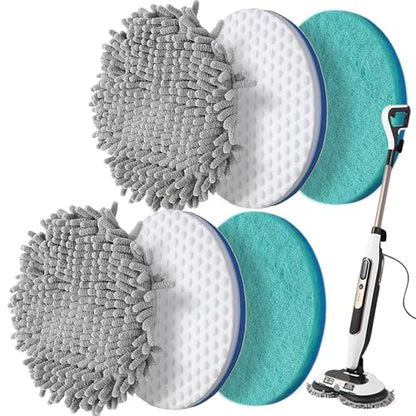 Frescares S7001 Upgraded Steam&Scrub Mop Pads Kit for Shrak,S8201 S8001 S7000 S7201 S7000AMZ S7005 S7020 S7001C All-in-One Hard Floor Steam Mop (2Green2White2Grey) - color: 2green2white2grey