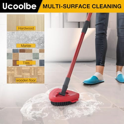 2 Pack Upgraded Spin Mop Scrub Brush Replace Head Compatible with O Cedar EasyWring 1 Tank System, Scrubber mop Head Attachment, More Layers of Bristles for Bathroom, Deck, Kitchen - size: Upgraded 1-Tank Scrub Brush(2pcs)