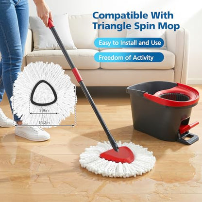 4 Pack Spin Mop Replacement Head Spin Mop Refills Compatible with O Ceda EasyWring 1-Tank System, 100% Microfiber Mop Cleaning Machine Washable Spin Mop Head for Easywring 1 Tank System, White - size: 1 tank-4 mop head