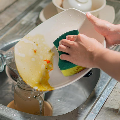 10Pcs Kitchen Cleaning Sponge, Heavy Duty Cleaning Dish Scrubber Sponge for Home Kitchen, Dual Sided Non-Scratch Sponges for Washing Dishes, Pots and Pans