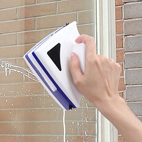 Plplaaoo Magnetic Window Cleaner, Double Sided Glass Wiper for High-Rise Windows & Home, Fits Single-Glazed Glass 3-8mm Thick with Replacement Cloths