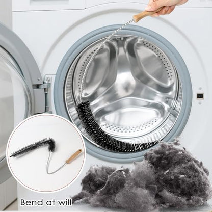 Dryer Vent Cleaner Kit, 2 Pack Dryer Lint Brush, 30 Inch Long Flexible Lint Remover, Refrigerator Coil Cleaning Brush, Home Essentials (Long-Style + Short-Style) - size: Long-style + Short-style