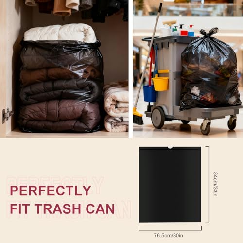 30 Gallon Large Drawstring Trash Bags, 30 Count Heavy Duty Garbage Bags, Thick & Strong, Leak Proof, Tear Resistant, for Kitchen, Outdoor, Commercial, Home, Office, Fits Big Trash Bins - color: Black-30 Count