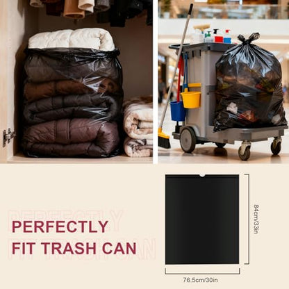 30 Gallon Large Drawstring Trash Bags, 30 Count Heavy Duty Garbage Bags, Thick & Strong, Leak Proof, Tear Resistant, for Kitchen, Outdoor, Commercial, Home, Office, Fits Big Trash Bins - color: Black-30 Count