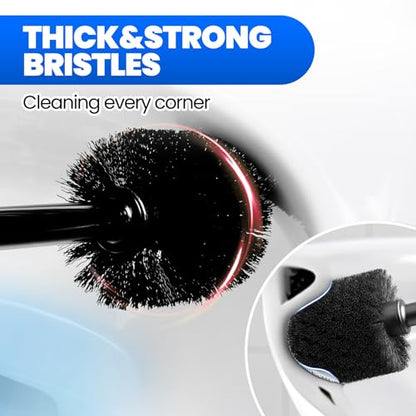 4-Piece Toilet Brush and Plunger Set, Extended Handle Plunger,Toilet Bowl Brush Plunger Set,Bathroom Cleaning Tools,Cleaning Brush,Cleaning Supplies,Toilet Brush Plunger Combo,Black（20inch） - color: Black