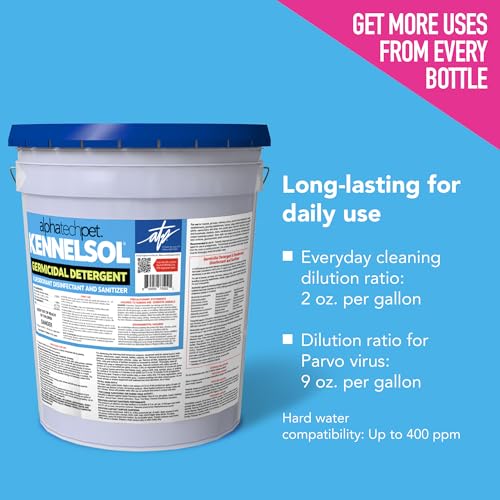 KennelSol Dog Crate Cleaner & Disinfectant for Kennels, Cages, Floors, Litter Boxes & Hard Surfaces | EPA-Registered, Kills Bacteria & Viruses, Parvo Disinfectant | 640 Fl Oz - size: 640 Fl Oz (Pack of 1)