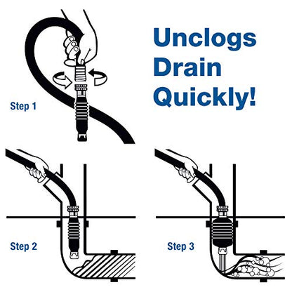Drain King VIP2 Drain Unclogging Kit With Kitchen Sink Crossbar Adapter, 1.5 to 3 Inch - style: with Crossbar Adapter