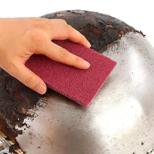 Green Scuff Pads - 10Pcs Scotch Brite - Very Fine Grade Hand Pads General Purpose Sanding Hand Pads 200 x 125mm/8" x 5" - color: 10 Green