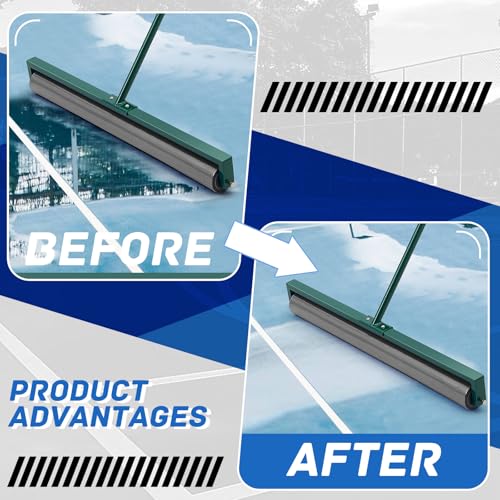 Suclain 36 Inch Tennis Court Squeegee PVA Foam Sponge Roller Lightweight Removes Water Quickly Clear Floors Tool for Tennis Basketball Sports Courts Garages - color: Gray