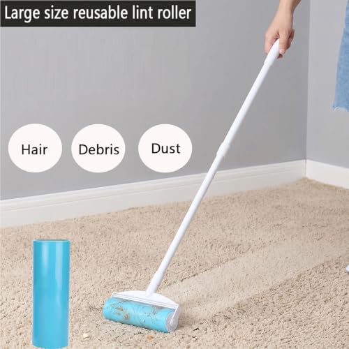 2 Pack Reusable Lint Roller Refills, CALMTEE Large Washable Lint Roller 8 inches Cat Dog Pet Hair Remover Refill, Gel Sticky Picker Cleaner Roller for Carpet, Clothes, Sofa