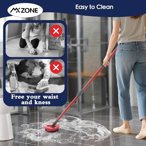 Scrubber Mop Head Replacement Compatible with O Cedar EasyWring 1 Tank System, Spin Mop Scrub Brush Head, Hard Bristle Cleaning Brush Attachment, Not Fit RinseClean, 2 Pack