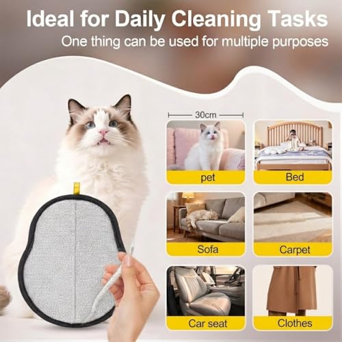 KIP Pet Hair Remover Mitt for Dogs & Cats, Reusable Electrostatic Fur Removal Pad for Couch, Carpet, Bedding & Car Interior, Washable Double-Sided Lint Cleaning Glove for Furniture & Clothing